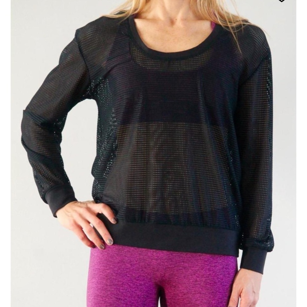 Lanston sport black mesh top